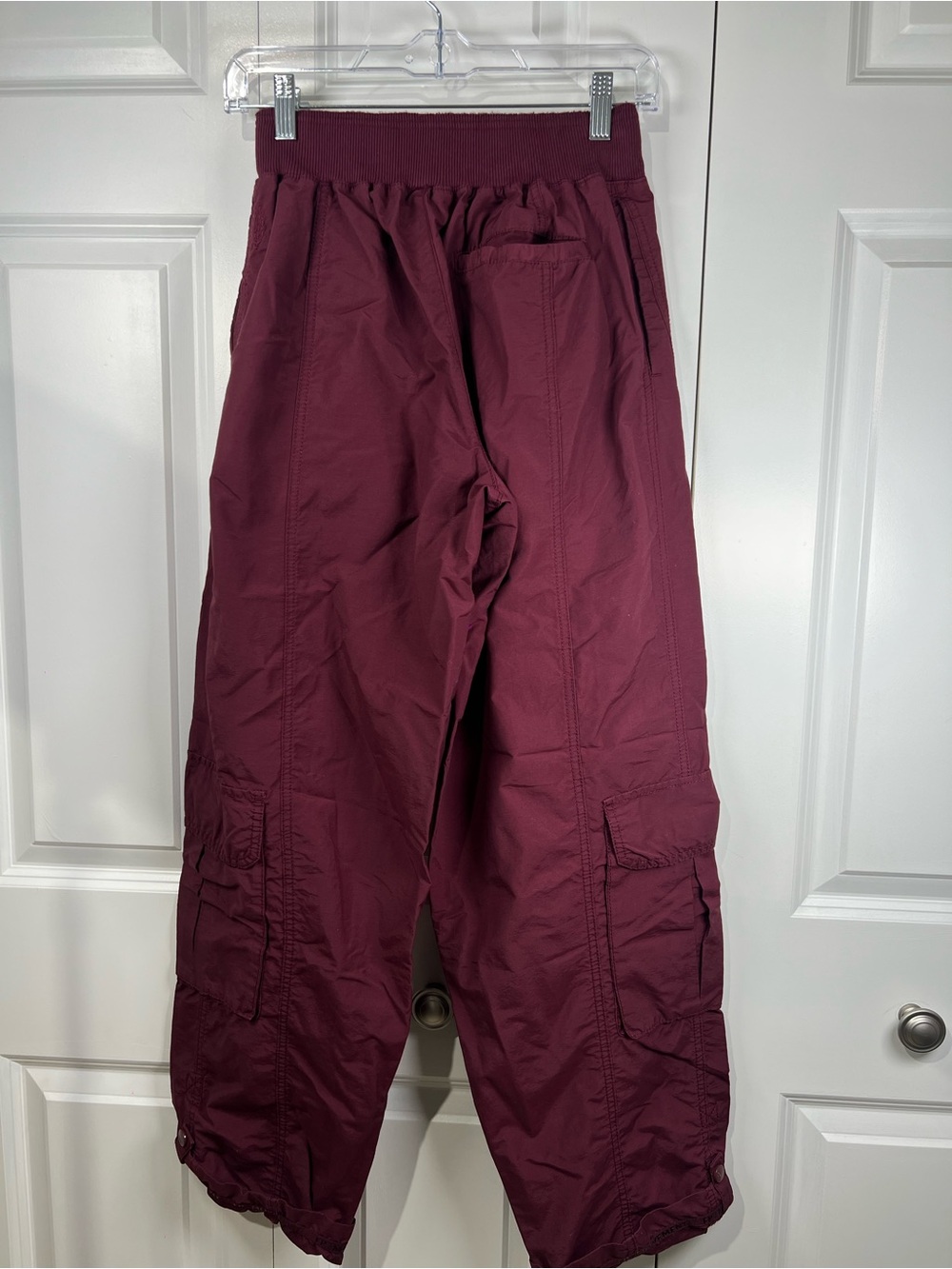 Free People Burgundy Relaxed High-Rise Track Pants - Picture 4 of 8